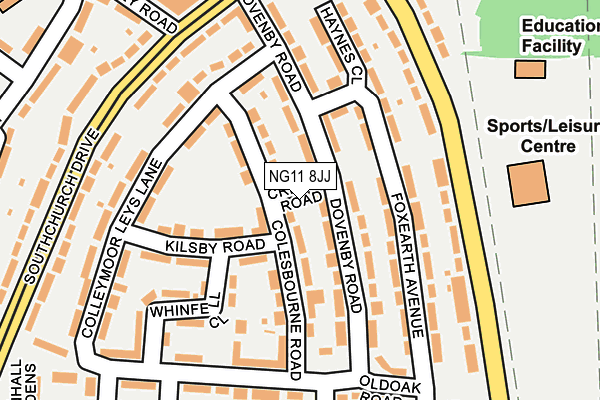 NG11 8JJ map - OS OpenMap – Local (Ordnance Survey) NG11 8JJ map - OS OpenMap – Local (Ordnance Survey)