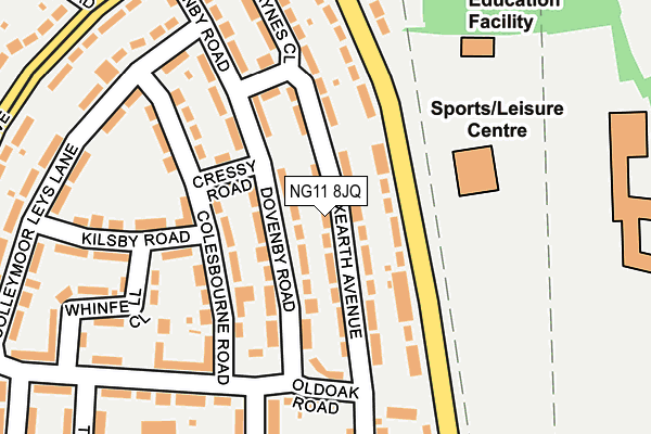 NG11 8JQ map - OS OpenMap – Local (Ordnance Survey) NG11 8JQ map - OS OpenMap – Local (Ordnance Survey)