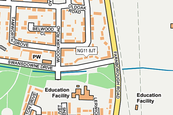 NG11 8JT map - OS OpenMap – Local (Ordnance Survey) NG11 8JT map - OS OpenMap – Local (Ordnance Survey)