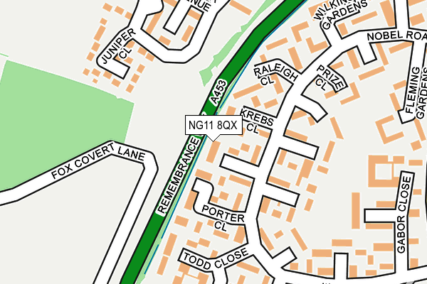 NG11 8QX map - OS OpenMap – Local (Ordnance Survey) NG11 8QX map - OS OpenMap – Local (Ordnance Survey)