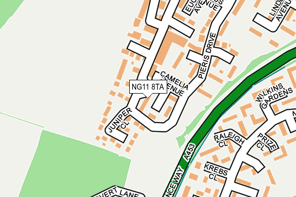 NG11 8TA map - OS OpenMap – Local (Ordnance Survey) NG11 8TA map - OS OpenMap – Local (Ordnance Survey)