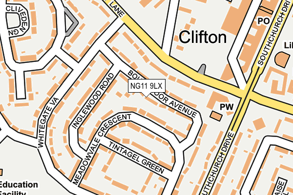 NG11 9LX map - OS OpenMap – Local (Ordnance Survey) NG11 9LX map - OS OpenMap – Local (Ordnance Survey)