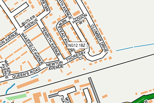 NG12 1BZ map - OS OpenMap – Local (Ordnance Survey) NG12 1BZ map - OS OpenMap – Local (Ordnance Survey)