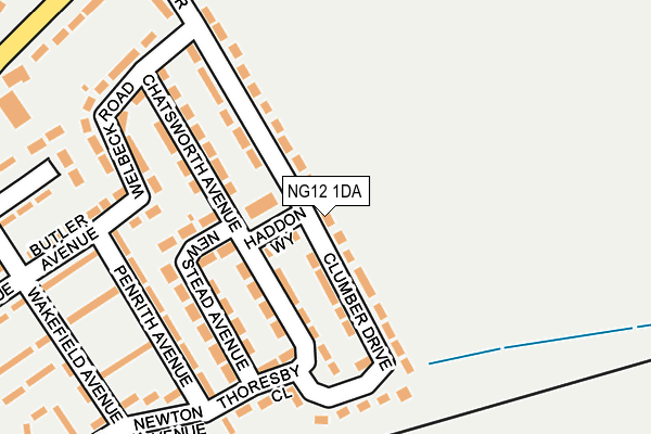 NG12 1DA map - OS OpenMap – Local (Ordnance Survey) NG12 1DA map - OS OpenMap – Local (Ordnance Survey)
