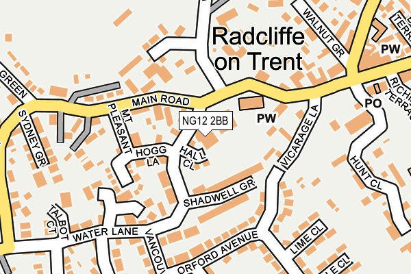 NG12 2BB map - OS OpenMap – Local (Ordnance Survey) NG12 2BB map - OS OpenMap – Local (Ordnance Survey)