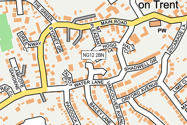 NG12 2BN map - OS OpenMap – Local (Ordnance Survey) NG12 2BN map - OS OpenMap – Local (Ordnance Survey)