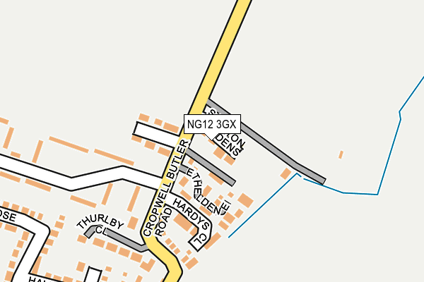 NG12 3GX map - OS OpenMap – Local (Ordnance Survey) NG12 3GX map - OS OpenMap – Local (Ordnance Survey)