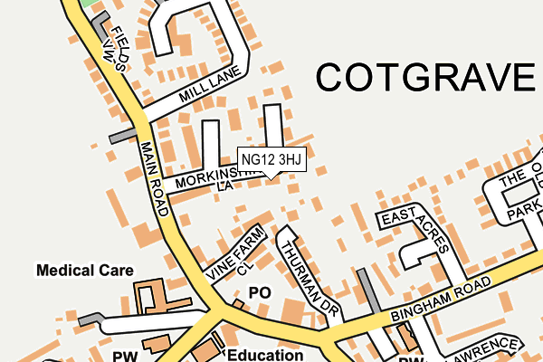 NG12 3HJ map - OS OpenMap – Local (Ordnance Survey) NG12 3HJ map - OS OpenMap – Local (Ordnance Survey)