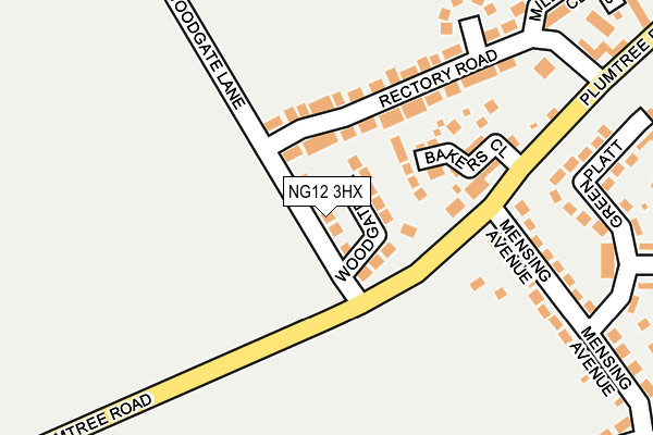 NG12 3HX map - OS OpenMap – Local (Ordnance Survey) NG12 3HX map - OS OpenMap – Local (Ordnance Survey)