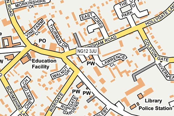 NG12 3JU map - OS OpenMap – Local (Ordnance Survey) NG12 3JU map - OS OpenMap – Local (Ordnance Survey)