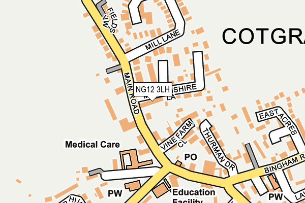 NG12 3LH map - OS OpenMap – Local (Ordnance Survey) NG12 3LH map - OS OpenMap – Local (Ordnance Survey)