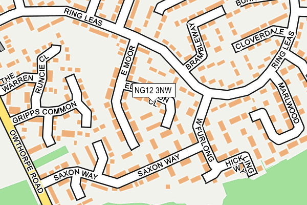 NG12 3NW map - OS OpenMap – Local (Ordnance Survey) NG12 3NW map - OS OpenMap – Local (Ordnance Survey)
