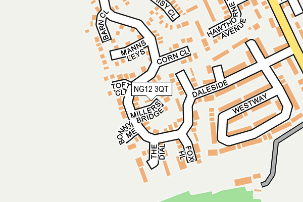 NG12 3QT map - OS OpenMap – Local (Ordnance Survey) NG12 3QT map - OS OpenMap – Local (Ordnance Survey)