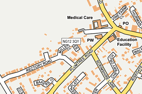 NG12 3QY map - OS OpenMap – Local (Ordnance Survey) NG12 3QY map - OS OpenMap – Local (Ordnance Survey)