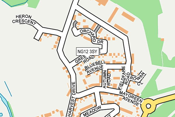 NG12 3SY map - OS OpenMap – Local (Ordnance Survey) NG12 3SY map - OS OpenMap – Local (Ordnance Survey)