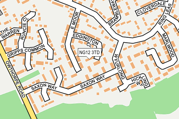 NG12 3TD map - OS OpenMap – Local (Ordnance Survey) NG12 3TD map - OS OpenMap – Local (Ordnance Survey)