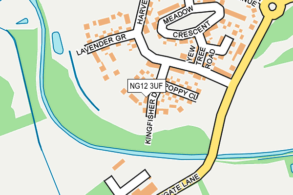 NG12 3UF map - OS OpenMap – Local (Ordnance Survey) NG12 3UF map - OS OpenMap – Local (Ordnance Survey)