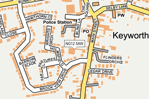 NG12 5AW map - OS OpenMap – Local (Ordnance Survey) NG12 5AW map - OS OpenMap – Local (Ordnance Survey)