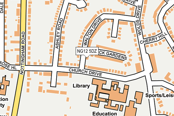 NG12 5DZ map - OS OpenMap – Local (Ordnance Survey) NG12 5DZ map - OS OpenMap – Local (Ordnance Survey)