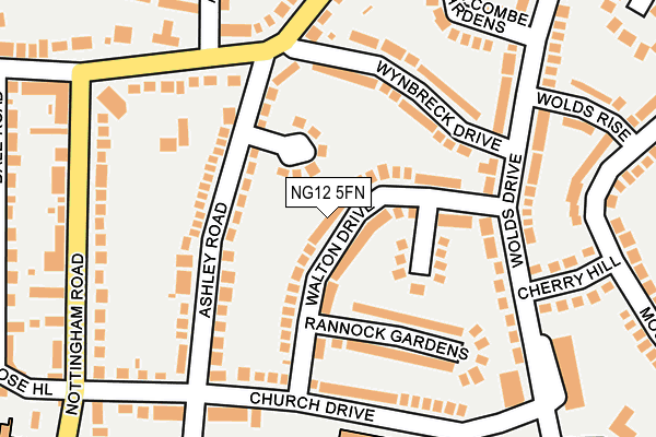 NG12 5FN map - OS OpenMap – Local (Ordnance Survey) NG12 5FN map - OS OpenMap – Local (Ordnance Survey)