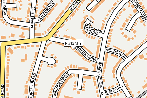 NG12 5FY map - OS OpenMap – Local (Ordnance Survey) NG12 5FY map - OS OpenMap – Local (Ordnance Survey)