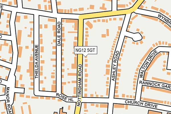 NG12 5GT map - OS OpenMap – Local (Ordnance Survey) NG12 5GT map - OS OpenMap – Local (Ordnance Survey)