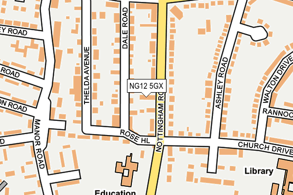 NG12 5GX map - OS OpenMap – Local (Ordnance Survey) NG12 5GX map - OS OpenMap – Local (Ordnance Survey)