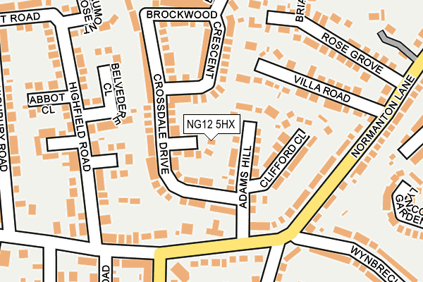 NG12 5HX map - OS OpenMap – Local (Ordnance Survey) NG12 5HX map - OS OpenMap – Local (Ordnance Survey)
