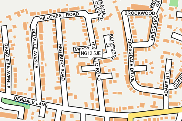 NG12 5JE map - OS OpenMap – Local (Ordnance Survey) NG12 5JE map - OS OpenMap – Local (Ordnance Survey)
