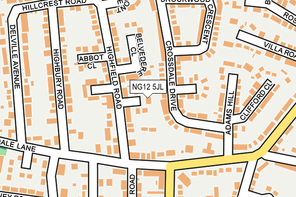 NG12 5JL map - OS OpenMap – Local (Ordnance Survey) NG12 5JL map - OS OpenMap – Local (Ordnance Survey)