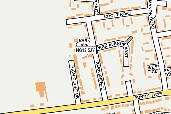 NG12 5JY map - OS OpenMap – Local (Ordnance Survey) NG12 5JY map - OS OpenMap – Local (Ordnance Survey)