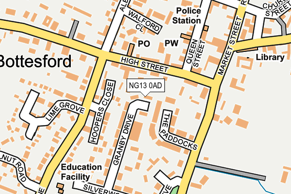 NG13 0AD map - OS OpenMap – Local (Ordnance Survey) NG13 0AD map - OS OpenMap – Local (Ordnance Survey)