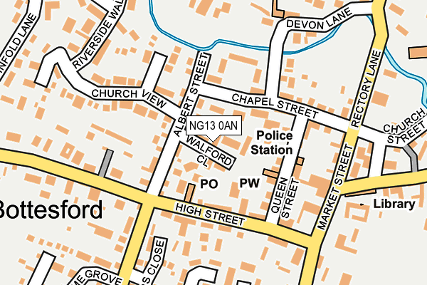 NG13 0AN map - OS OpenMap – Local (Ordnance Survey) NG13 0AN map - OS OpenMap – Local (Ordnance Survey)