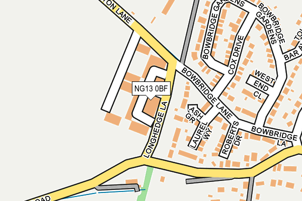 NG13 0BF map - OS OpenMap – Local (Ordnance Survey) NG13 0BF map - OS OpenMap – Local (Ordnance Survey)