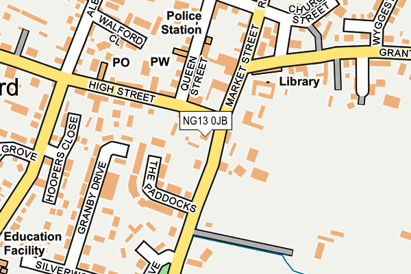 NG13 0JB map - OS OpenMap – Local (Ordnance Survey) NG13 0JB map - OS OpenMap – Local (Ordnance Survey)
