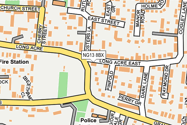 NG13 8BX map - OS OpenMap – Local (Ordnance Survey) NG13 8BX map - OS OpenMap – Local (Ordnance Survey)