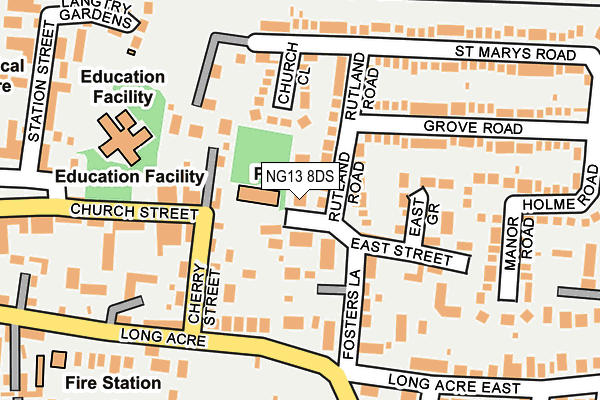 NG13 8DS map - OS OpenMap – Local (Ordnance Survey) NG13 8DS map - OS OpenMap – Local (Ordnance Survey)