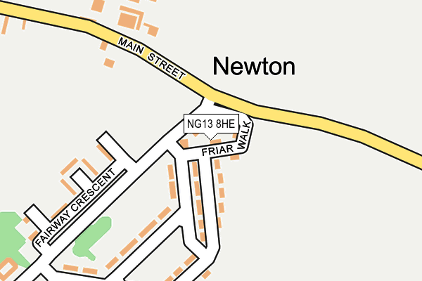 NG13 8HE map - OS OpenMap – Local (Ordnance Survey) NG13 8HE map - OS OpenMap – Local (Ordnance Survey)