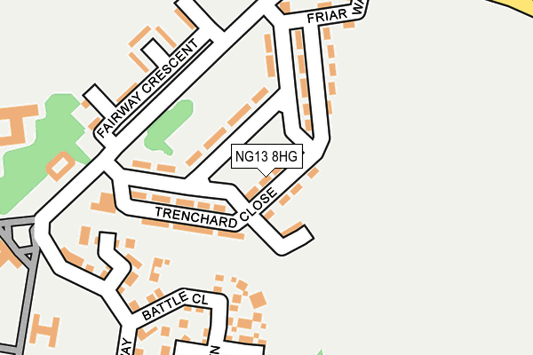 NG13 8HG map - OS OpenMap – Local (Ordnance Survey) NG13 8HG map - OS OpenMap – Local (Ordnance Survey)