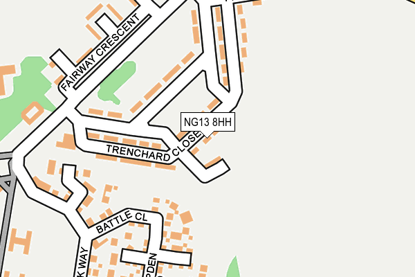 NG13 8HH map - OS OpenMap – Local (Ordnance Survey) NG13 8HH map - OS OpenMap – Local (Ordnance Survey)