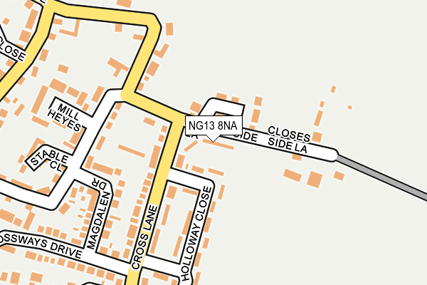 NG13 8NA map - OS OpenMap – Local (Ordnance Survey) NG13 8NA map - OS OpenMap – Local (Ordnance Survey)