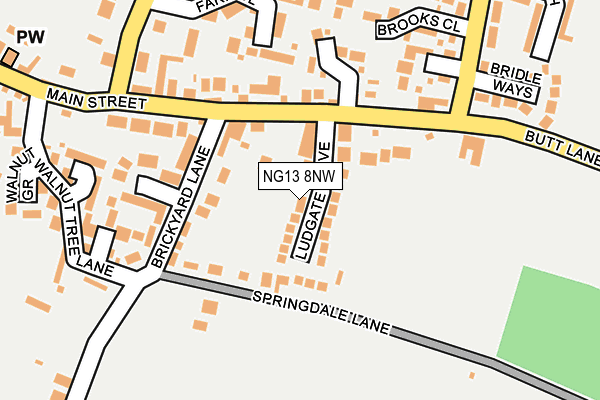 NG13 8NW map - OS OpenMap – Local (Ordnance Survey) NG13 8NW map - OS OpenMap – Local (Ordnance Survey)