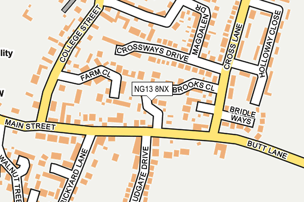 NG13 8NX map - OS OpenMap – Local (Ordnance Survey) NG13 8NX map - OS OpenMap – Local (Ordnance Survey)