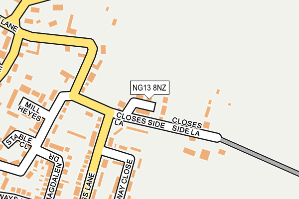 NG13 8NZ map - OS OpenMap – Local (Ordnance Survey) NG13 8NZ map - OS OpenMap – Local (Ordnance Survey)