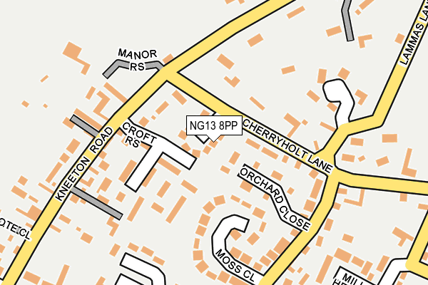 NG13 8PP map - OS OpenMap – Local (Ordnance Survey) NG13 8PP map - OS OpenMap – Local (Ordnance Survey)