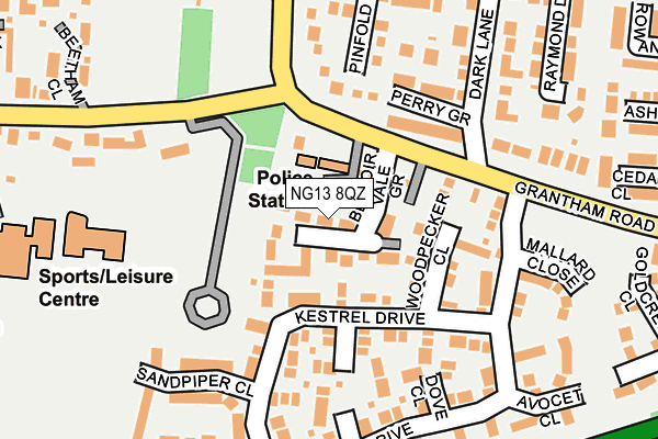 NG13 8QZ map - OS OpenMap – Local (Ordnance Survey) NG13 8QZ map - OS OpenMap – Local (Ordnance Survey)