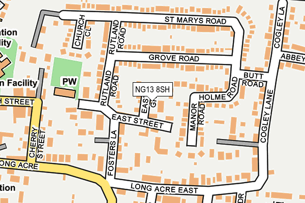 NG13 8SH map - OS OpenMap – Local (Ordnance Survey) NG13 8SH map - OS OpenMap – Local (Ordnance Survey)