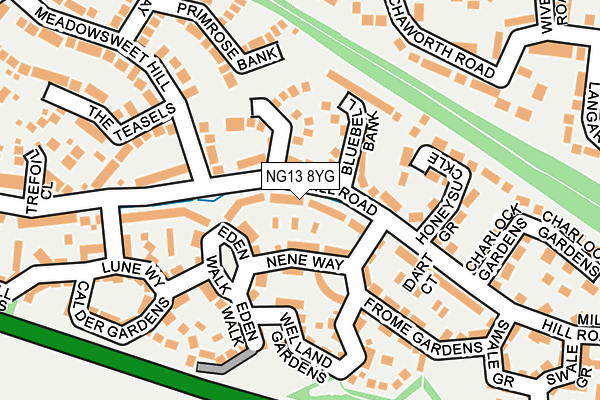 NG13 8YG map - OS OpenMap – Local (Ordnance Survey) NG13 8YG map - OS OpenMap – Local (Ordnance Survey)