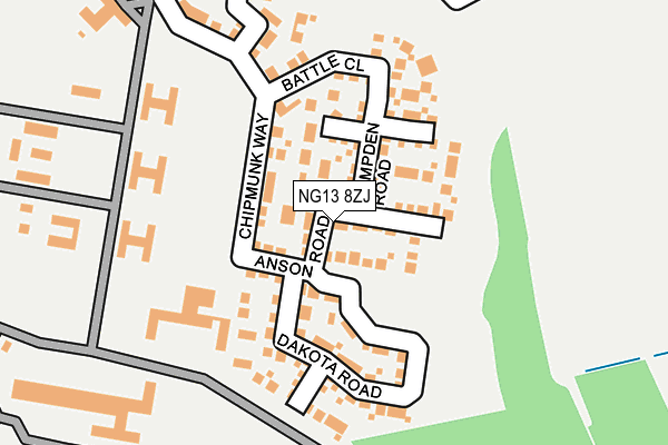 NG13 8ZJ map - OS OpenMap – Local (Ordnance Survey) NG13 8ZJ map - OS OpenMap – Local (Ordnance Survey)