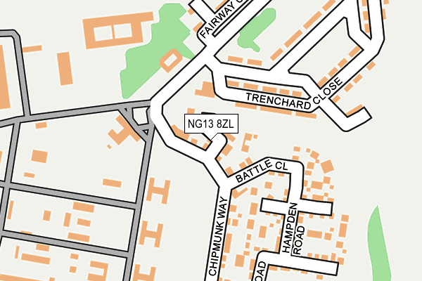 NG13 8ZL map - OS OpenMap – Local (Ordnance Survey) NG13 8ZL map - OS OpenMap – Local (Ordnance Survey)